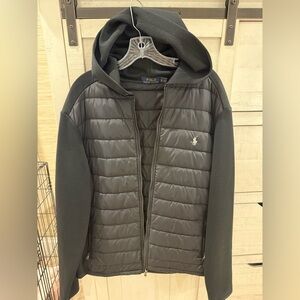 Polo by Ralph Lauren Men's Dark Gray Hooded Puffer Jacket